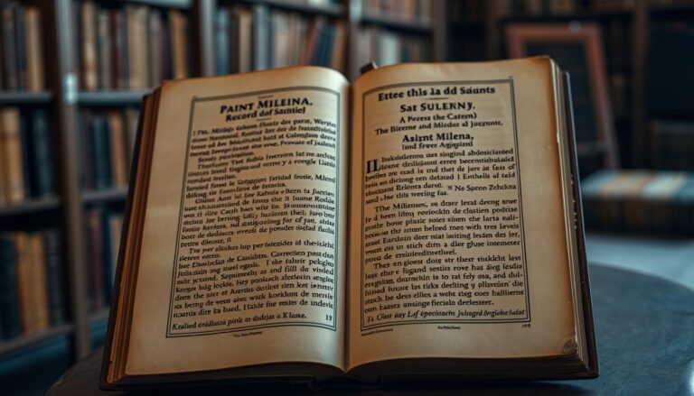 Święta Milena w kontekście historycznym - stara księga z zapiskami o świętych