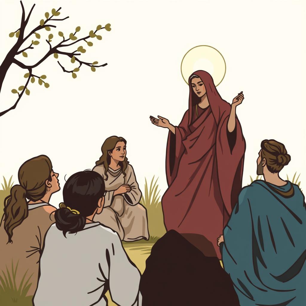 Święta Oliwia nauczająca - symbol jej mądrości