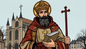 Święty Monitor jako biskup Orleanu z V wieku