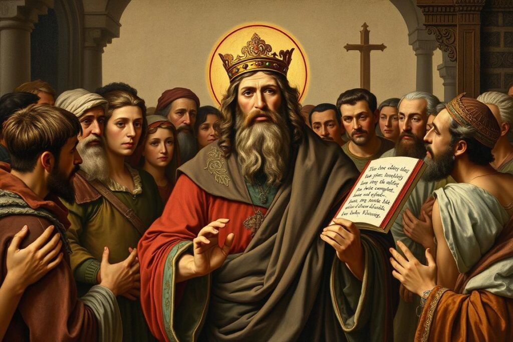 Święty Monitor okazujący miłosierdzie potrzebującym