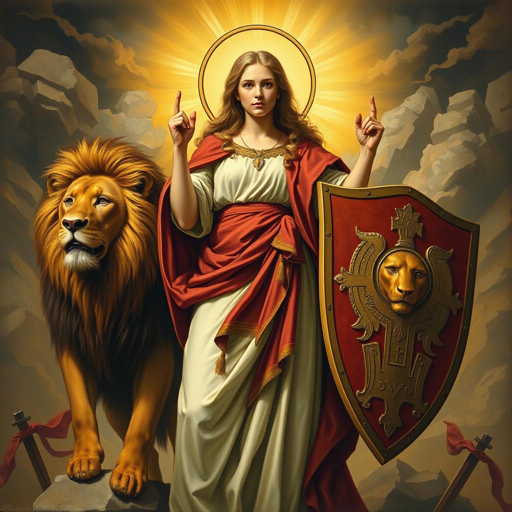 Symboliczne przedstawienie odwagi świętej Oliwii